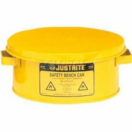 JUSTRITE Justrite Bench Can, 1-Gallon, w/ Basket, Yellow,  10380